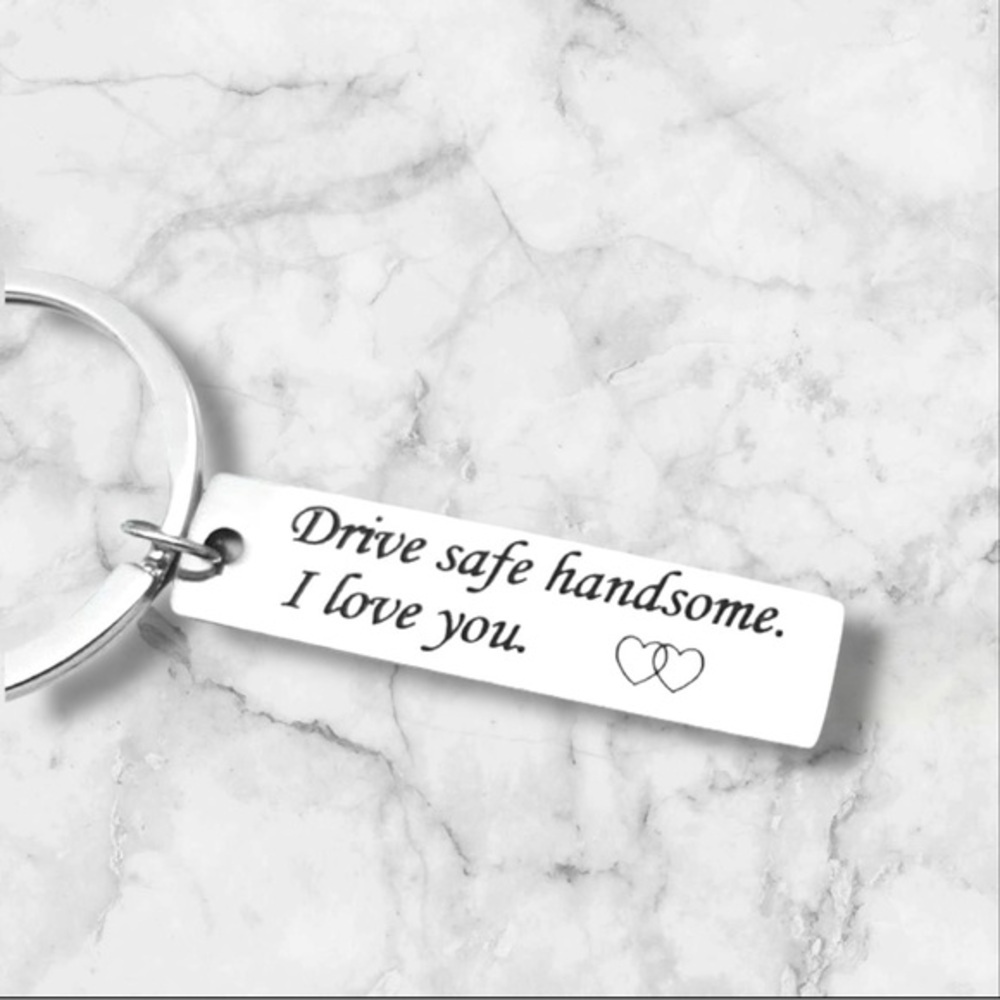 Personalized Engraved Drive Safe Handsome Keychain for Husband Or‎ Boyfriend